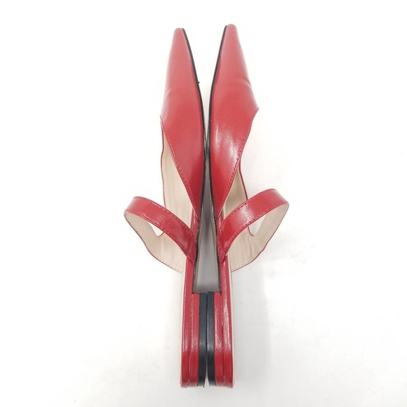 Zara Pointed Toe Red Patent Leather Mules Flats size 37 - Picture 6 of 7